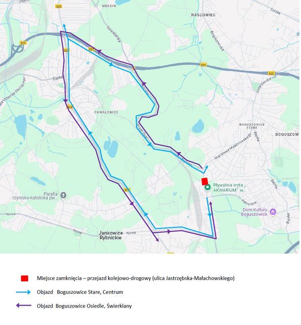 Mapa objazdów
