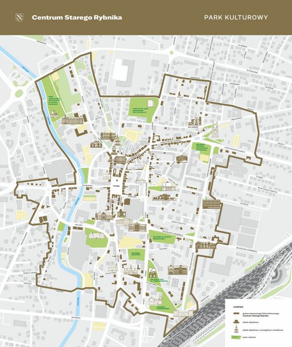 Centrum Starego Rybnika - mapa parku kulturowego