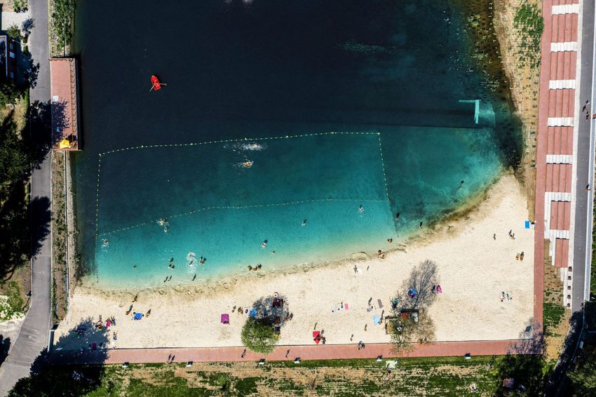 Kąpielisko i plaża z lotu ptaka