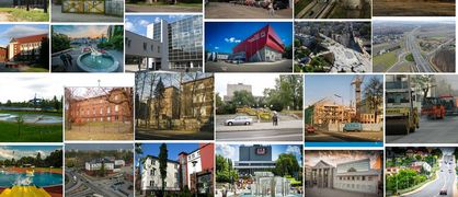 Kolaż kilkunastu zdjęć miasta