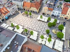 widok rybnickiego rynku z lotu ptaka