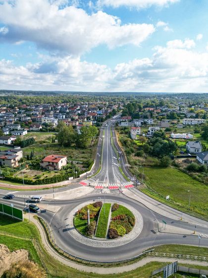 Nowo wybudowany fragment ulicy Storczyków z lotu ptaka