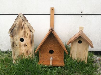 Budki lęgowe dla ptaków wykonane przez uczniów rybnickich szkół