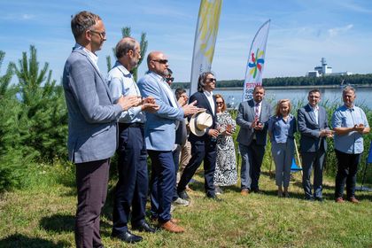 Uczestnicy konferencji prasowej ws. Festiwalu Górnej Odry