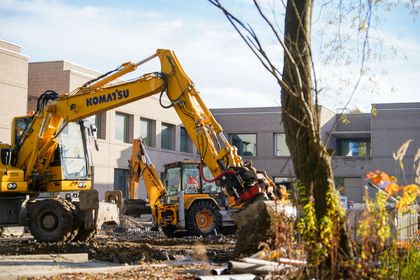 Widok na budowę hospicjum