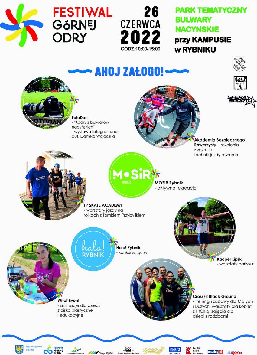 Plakat z wykazem imprez Festiwalu Górnej Odry