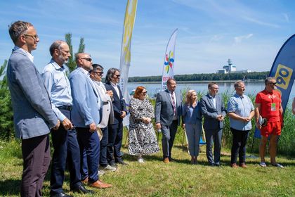 Uczestnicy konferencji prasowej ws. Festiwalu Górnej Odry