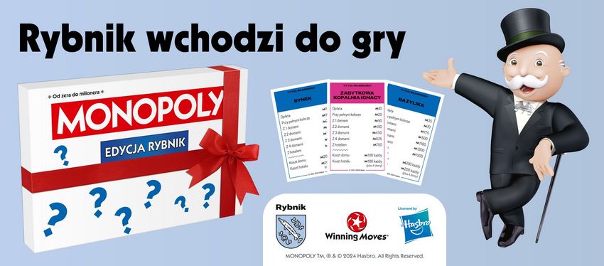 Grafika promująca rybnicką edycję gry Monopoly