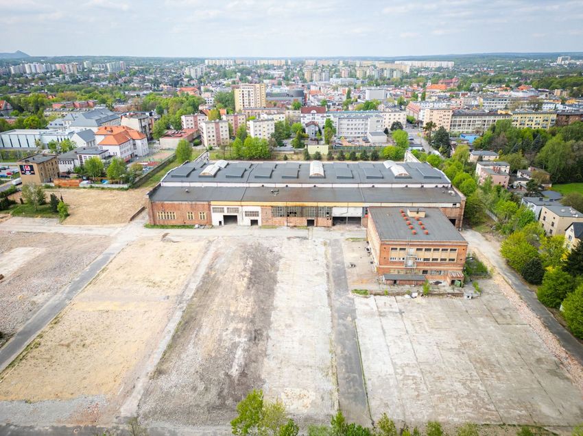 Teren po Rybnickiej Fabryce Maszyn, widok z drona