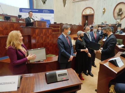 Wręczenie nagrod w Sali Sejmu Śląskiego w Urzędzie Marszałkowskim. 