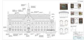 ilustracja przedstawia szkice remontu budynku "Juliusz"
