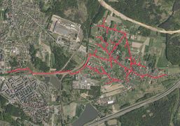 Schemat sieci gazpwej w dzielnicy Kłokocin