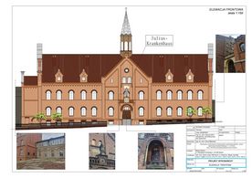 ilustracja przedstawia szkice remontu budynku "Juliusz"