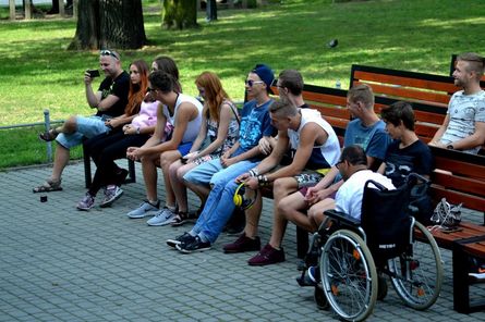 Spotkanie warsztatowe z Metrowym na kampusie. Fot. Maj Kie