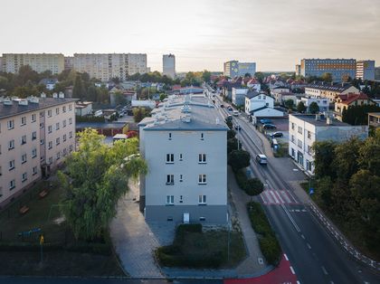 Zdjęcie budynków z lotu ptaka. 