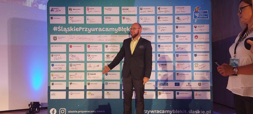 spotkanie "Śląskie samorządy dla błękitnego nieba". Wziął w nim udział zastępca prezydenta Rybnika Piotr Masłowski.