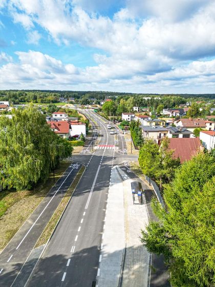 Nowo wybudowany fragment ulicy Storczyków z lotu ptaka