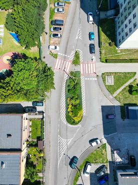Widok na ul. Orzepowicką z lotu ptaka