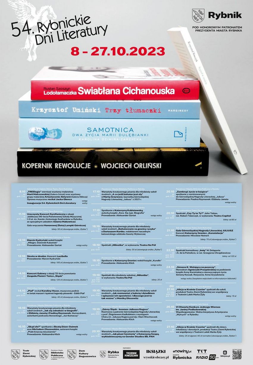 Plakat Rybnickich Dni Literatury 2023 