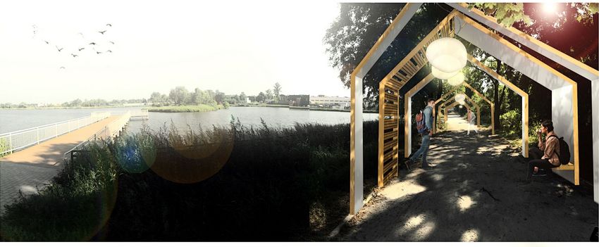 Grafika - wizualizacja zagospodarowania terenu rekreacyjnego