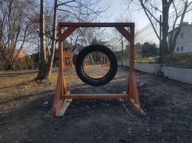 Wybieg boczna fot.RSK 10 Ogrodzony wybieg dla psów, elementy placu zabaw