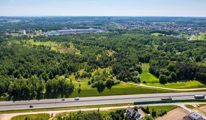 Teren inwestycyjny z lotu ptaka