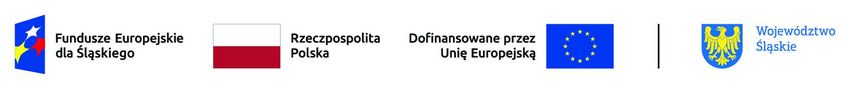 Pasek z symbolami dofinansowania przez Unię Europejską