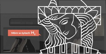 Grafika z symbolem miasta i podpis i tekst: Mom w żyłach H2