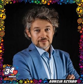 Grafika promując aukcję WOŚP - Profesjonalne opracowanie muzyczno-sceniczne z Cezarym Biesiadeckim