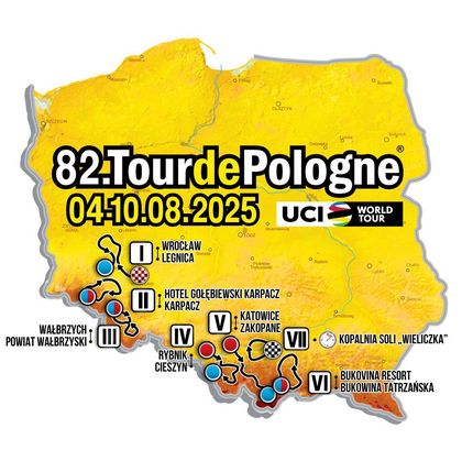 Mapa trasy Tour de Pologne 2025