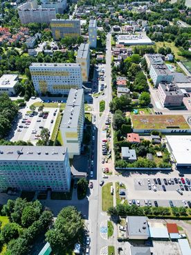 Widok na ul. Orzepowicką z lotu ptaka