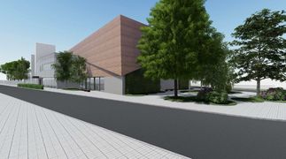 Wizualizacja budynku nowej sali gimnastycznej przy II LO