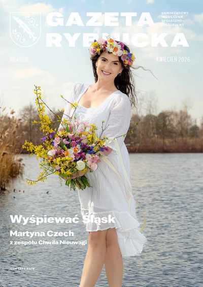 Okładka bieżącego numeru Gazety Rybnickiej - Martyna Czech z bukietem kwiatów