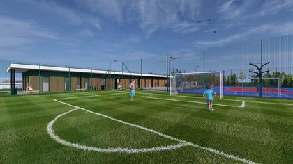 Wizualizacja kompleksu boisk Orlik w dzielnicy Chwałowice