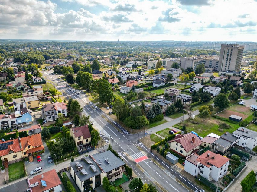 Nowo wybudowany fragment ulicy Storczyków z lotu ptaka