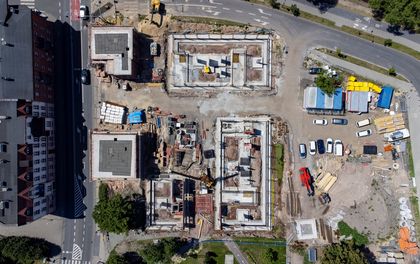 Budowa bloku mieszkalnego i lokali usługowych w centrum Rybnika przy ulicy Hallera 