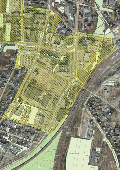 Obszar opracowania nowych Miejscowych Planów Zagospodarowania Przestrzennego