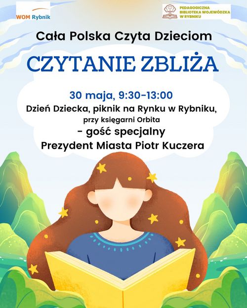 Grafika promująca piknik czytelniczy z okazji Dnia Dziecka