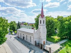 kościół ewangelicki z lotu ptaka
