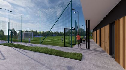 Wizualizacja kompleksu boisk Orlik w dzielnicy Chwałowice
