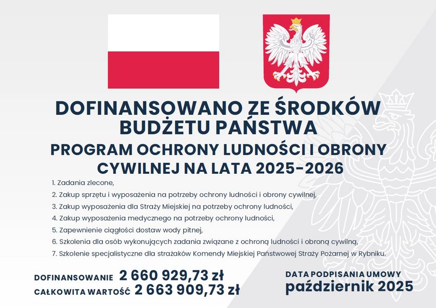 grafika prezentująca informację o dofinansowaniu ze środków budżetu państwa