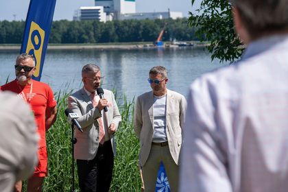 Uczestnicy konferencji prasowej ws. Festiwalu Górnej Odry