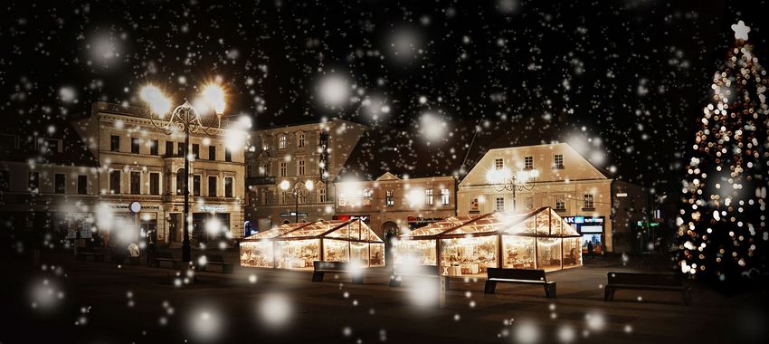 Wizualizacja hali świątecznej na rybnickim rynku