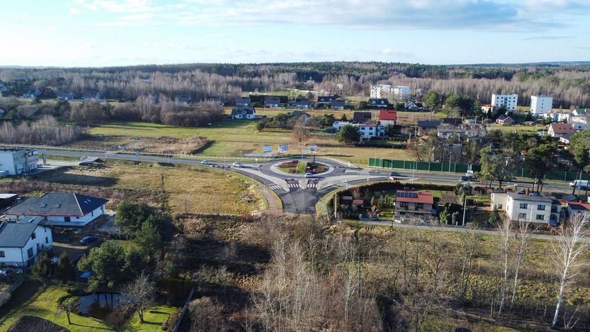 Okolice budowy nowego fragmentu ul. Storczyków z lotu ptaka