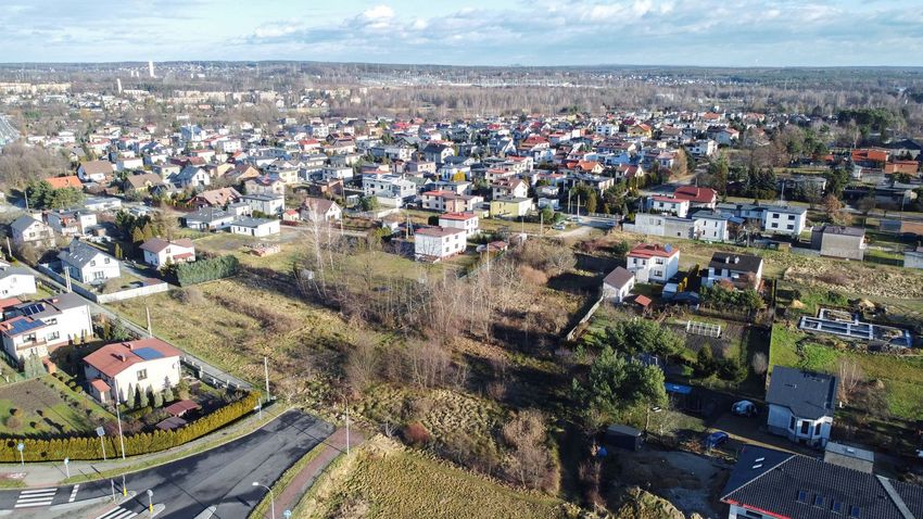 Okolice budowy nowego fragmentu ul. Storczyków z lotu ptaka