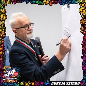 Grafika promująca aukcję WOŚP - Autorskie rysunki satyryczne Henryka Sawki