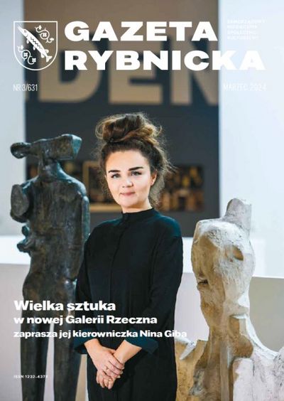 Okladka bieżącego numeru Gazety Rybnickiej - Nina Giba, kierowniczka Galerii Sztuki Rzeczna