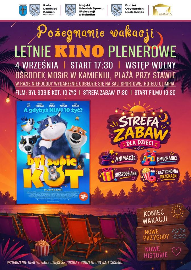 plakat promujący kino plenerowe