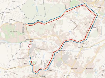 Mapa objazdów ul. Sportowej