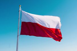 polish flag in the sky